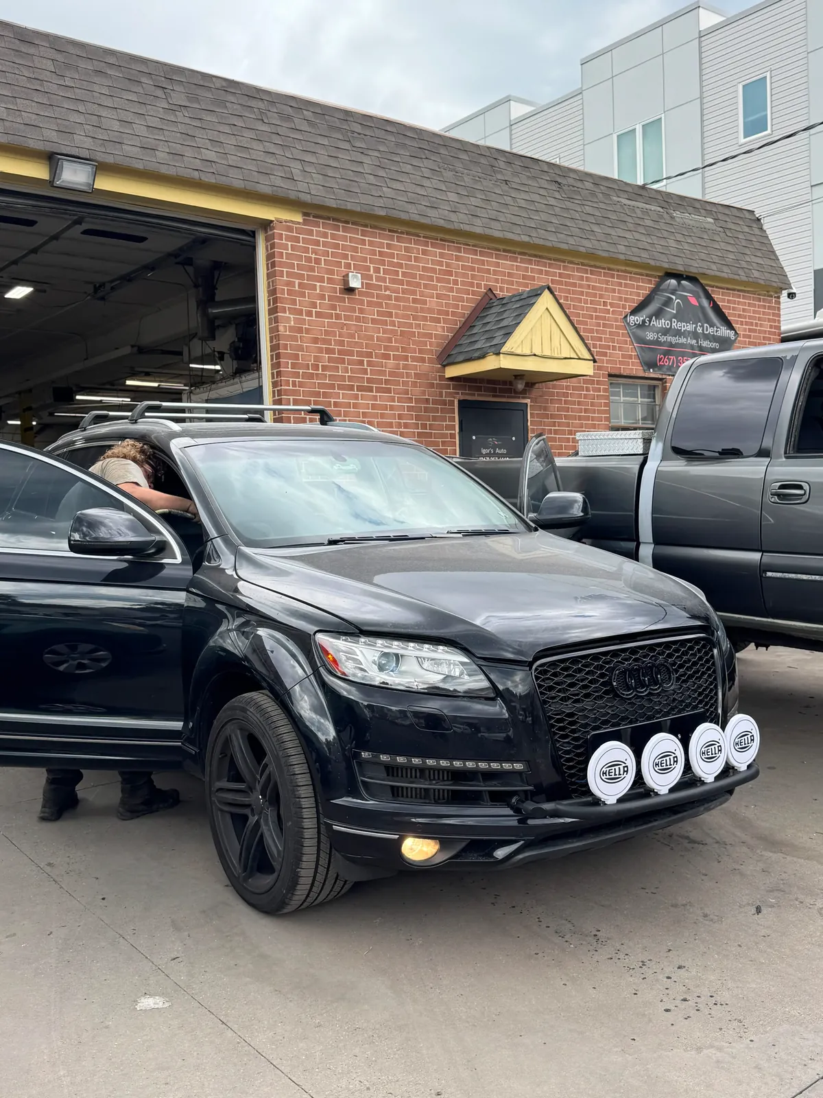 SUV inside Igor’s Auto Repair shop