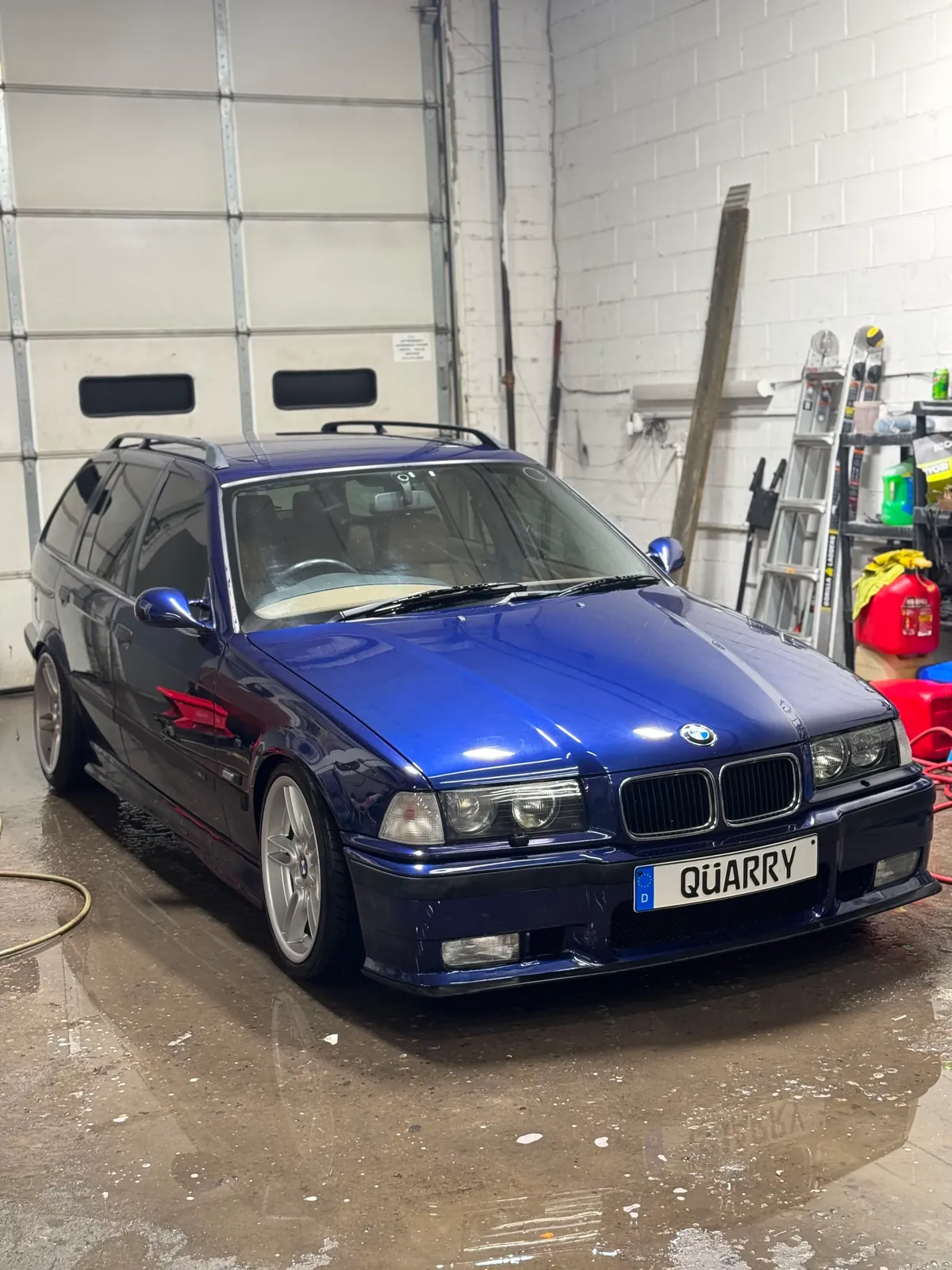 Blue BMW in Igor’s workshop