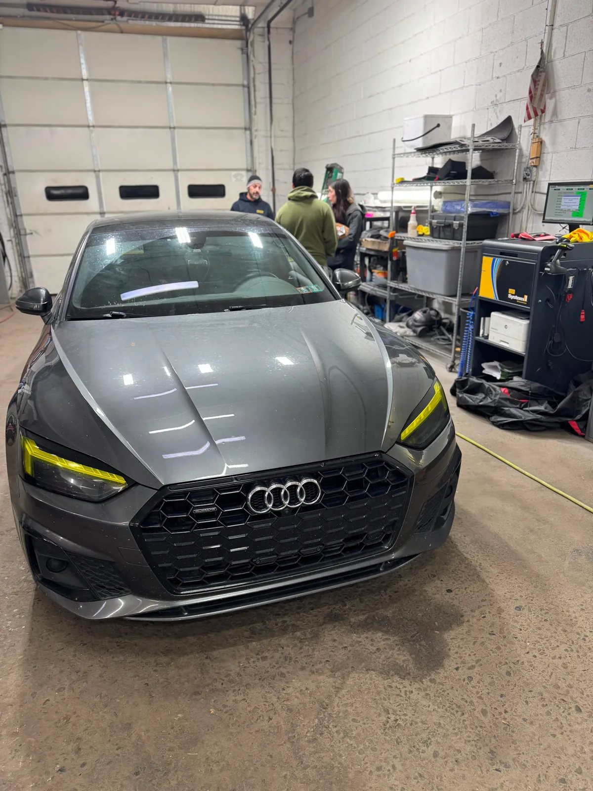 Car positioned for diagnostics and mechanical service at Igor’s Auto Repair